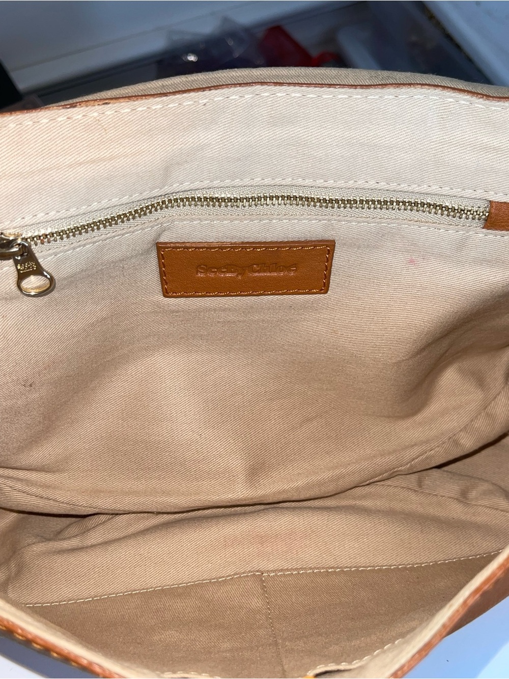 See By Chloe Cognac Brown Leather Tassel Saddle Shoulder Bag - Picture 9 of 16